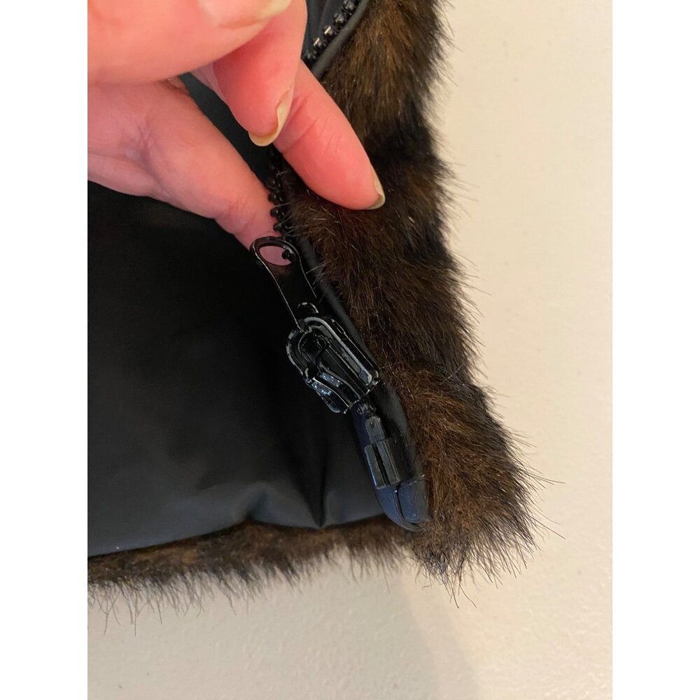 Giacca Reversible Faux Fur Vest Womens Brown & Black Large - Picture 9 of 12